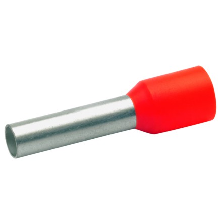 Наконечник втулочный изолир. 1,0мм2, длина втулки 8мм (цв. ряд 2, цвет красный)